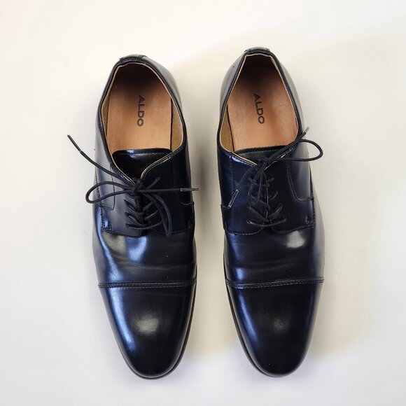 ALDO Men's Black Lace Up Dress Shoes sz 12 - Picture 2 of 11